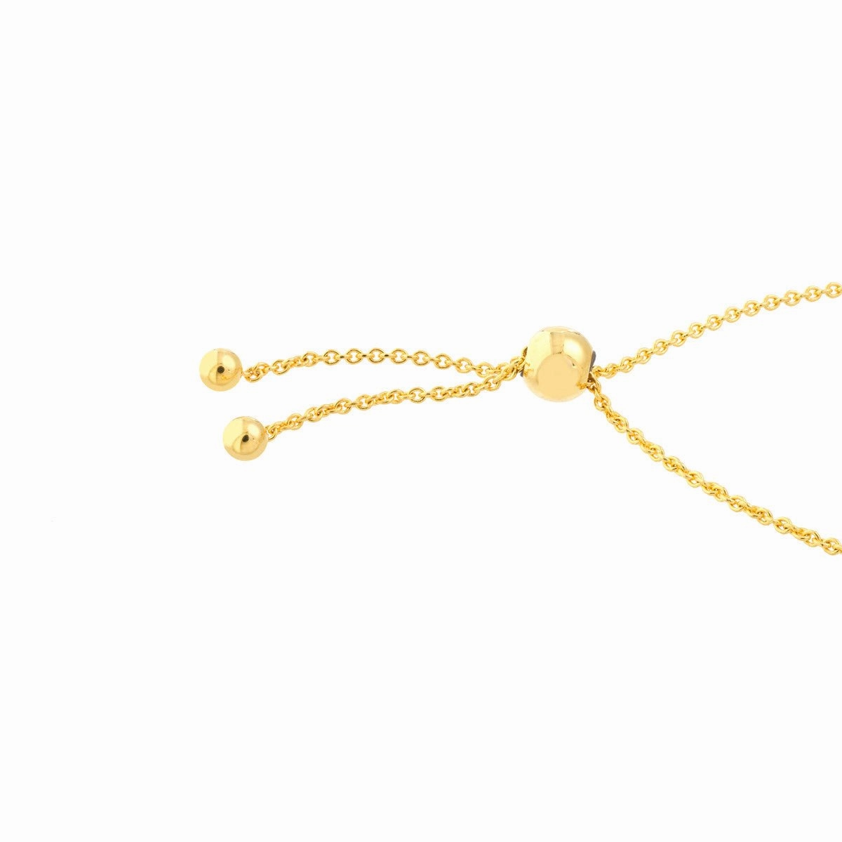14K Yellow Gold Blue Enamel Evil Eye Bolo Bracelet