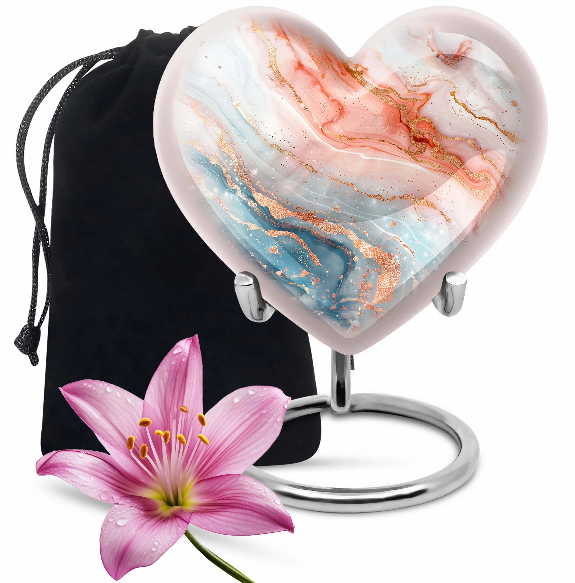 Abstract Urn Heart Tribute – Cremation Urn for Men’s Ashes