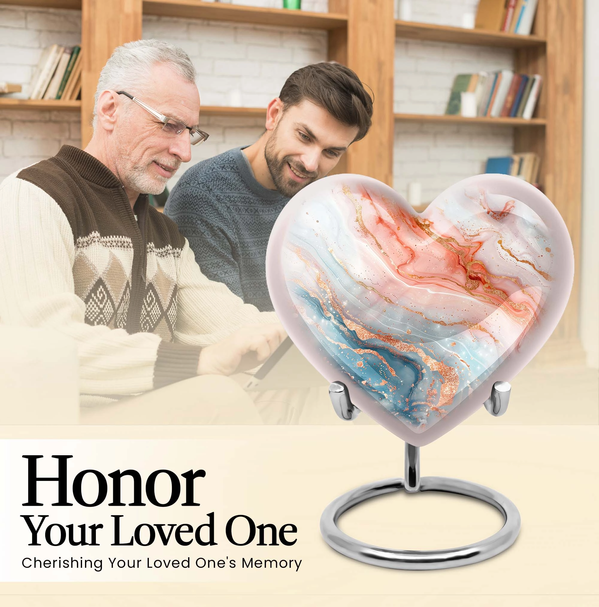 Abstract Urn Heart Tribute – Cremation Urn for Men’s Ashes