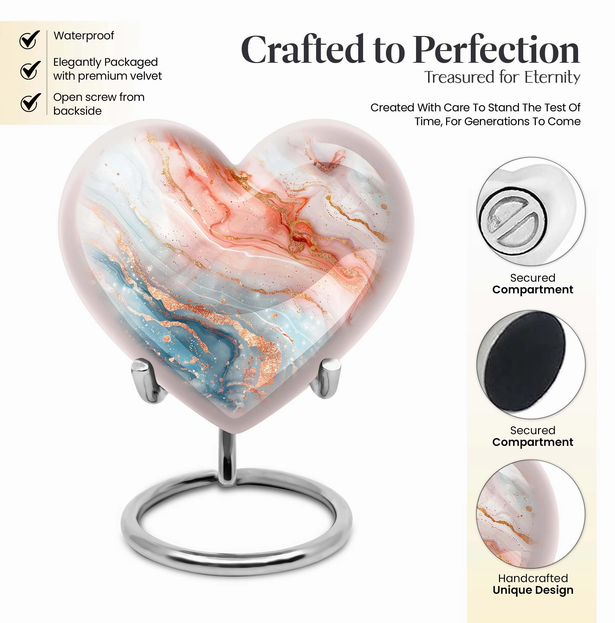 Abstract Urn Heart Tribute – Cremation Urn for Men’s Ashes