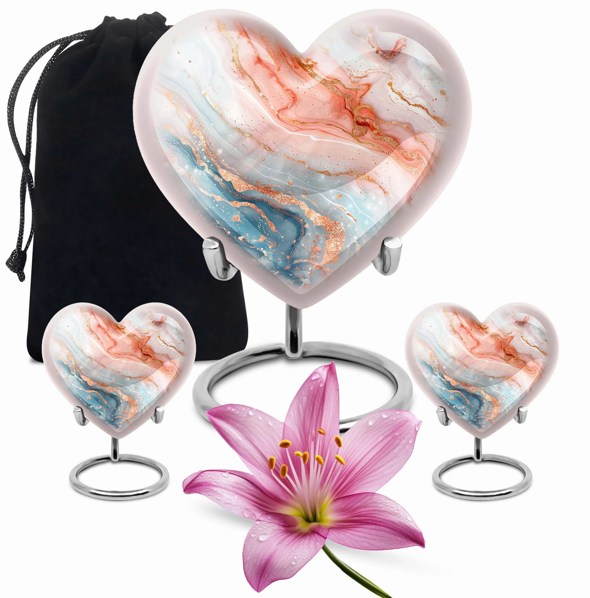 Abstract Urn Heart Tribute – Cremation Urn for Men’s Ashes