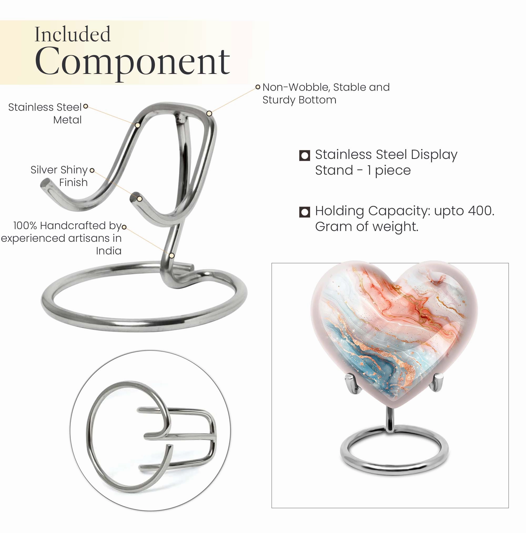 Abstract Urn Heart Tribute – Cremation Urn for Men’s Ashes