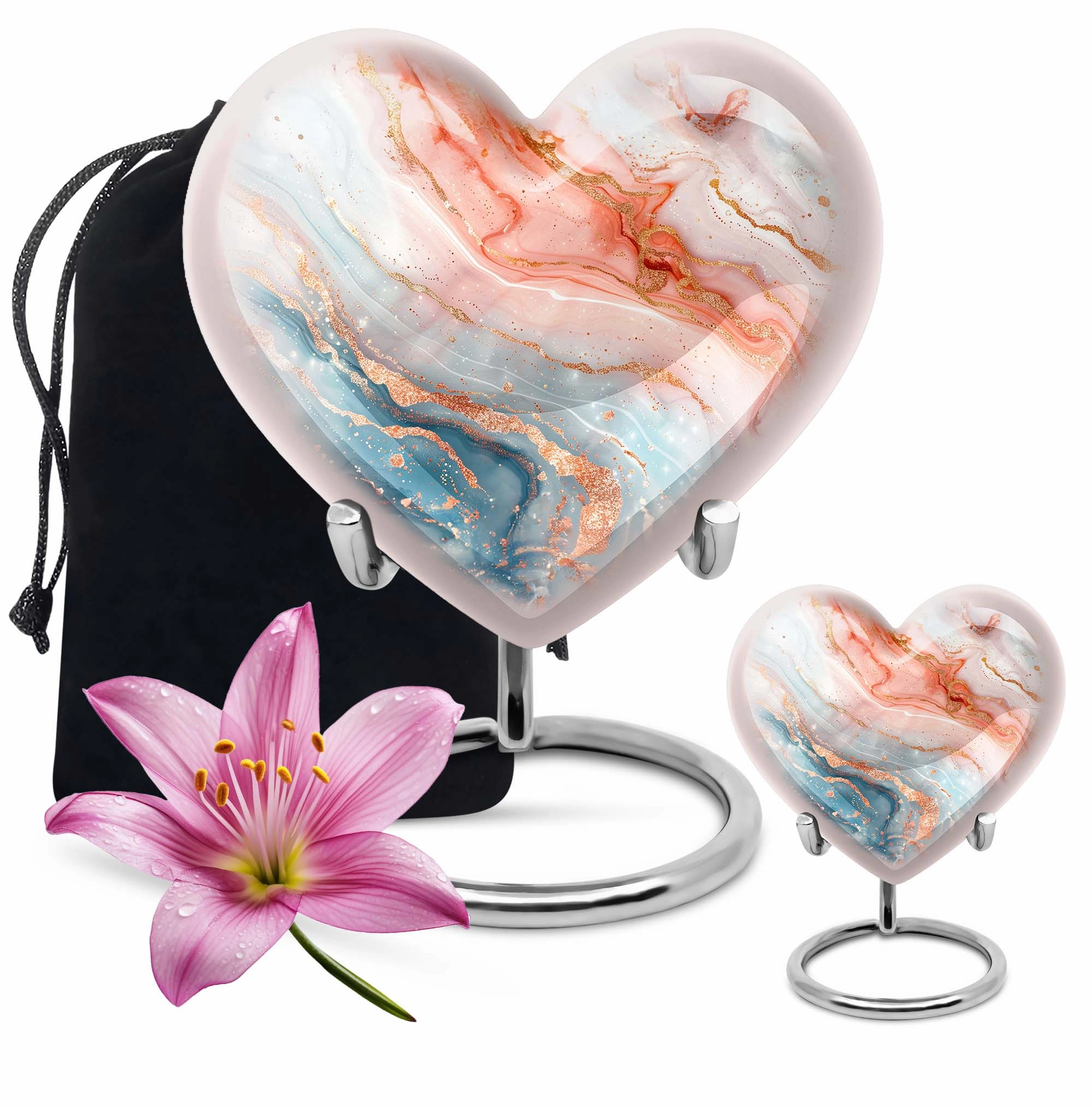 Abstract Urn Heart Tribute – Cremation Urn for Men’s Ashes