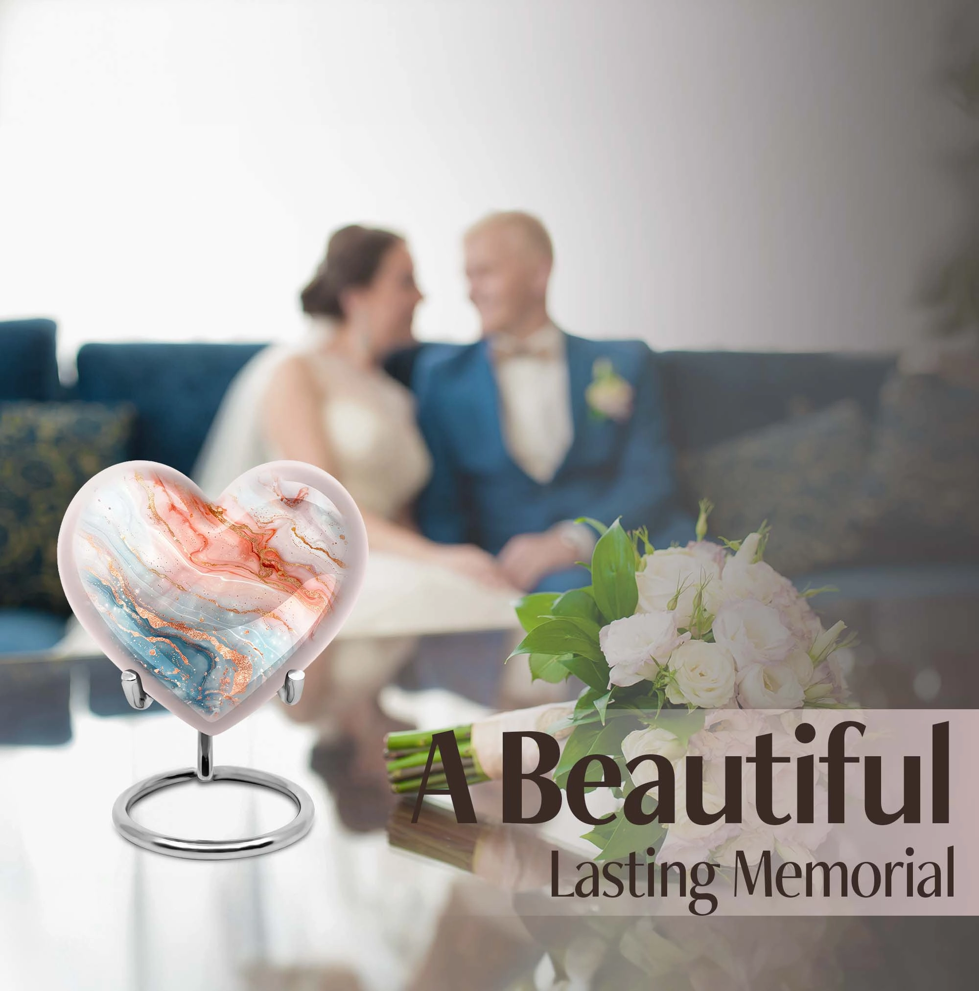 Abstract Urn Heart Tribute – Cremation Urn for Men’s Ashes