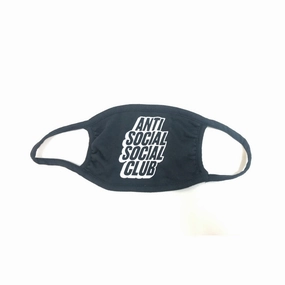 ASSC BLACK BLOCKED LOGO FACE MASK