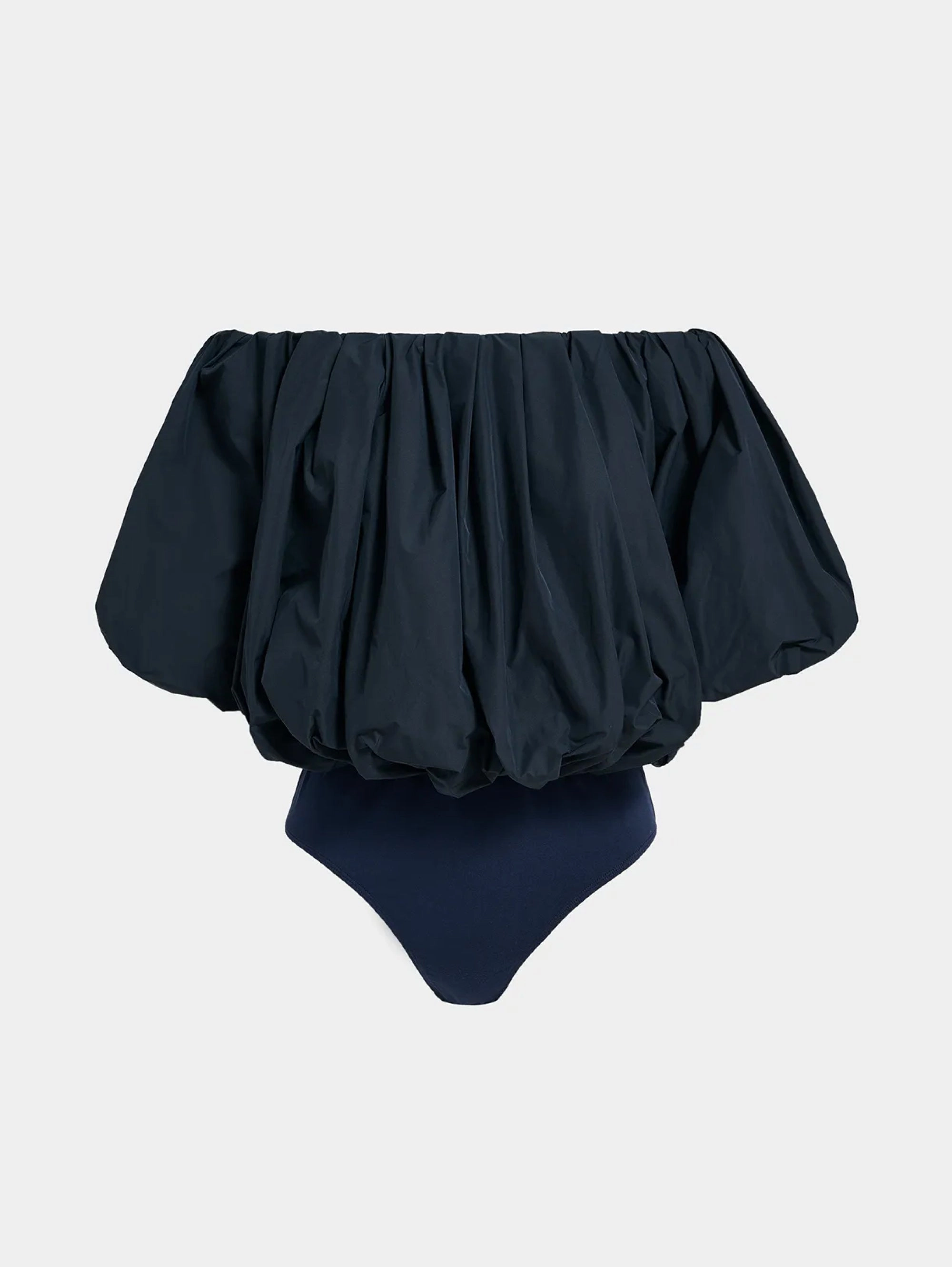 Blue Bardot Neck Bodysuit