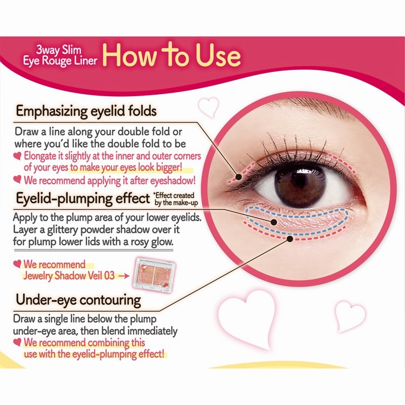 Canmake 3way Slim Eye Rouge Liner 03 Icy Pink