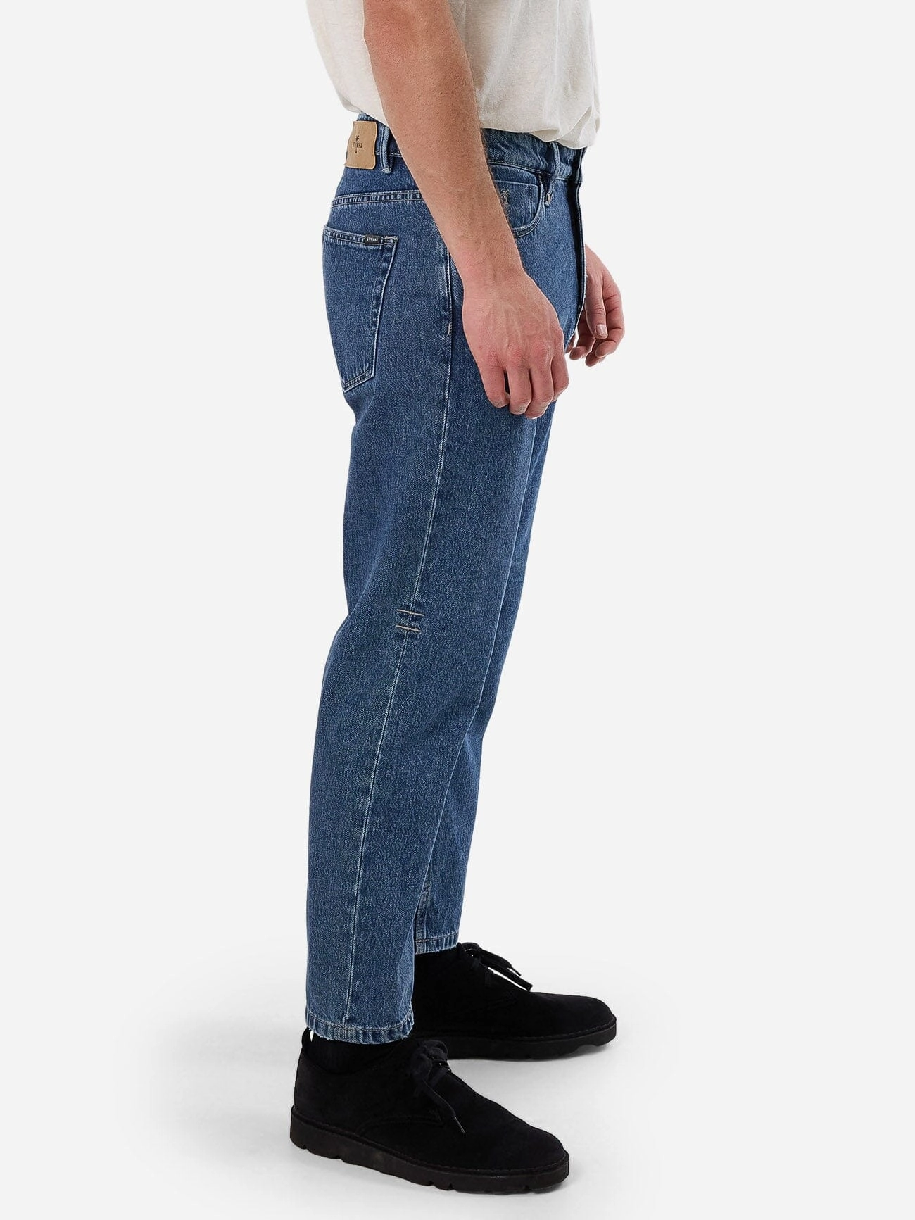 Chopped Straight Cropped Denim Jean - Vintage Rinse Blue