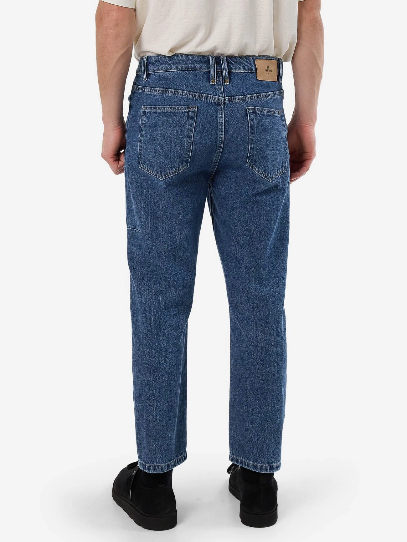 Chopped Straight Cropped Denim Jean - Vintage Rinse Blue
