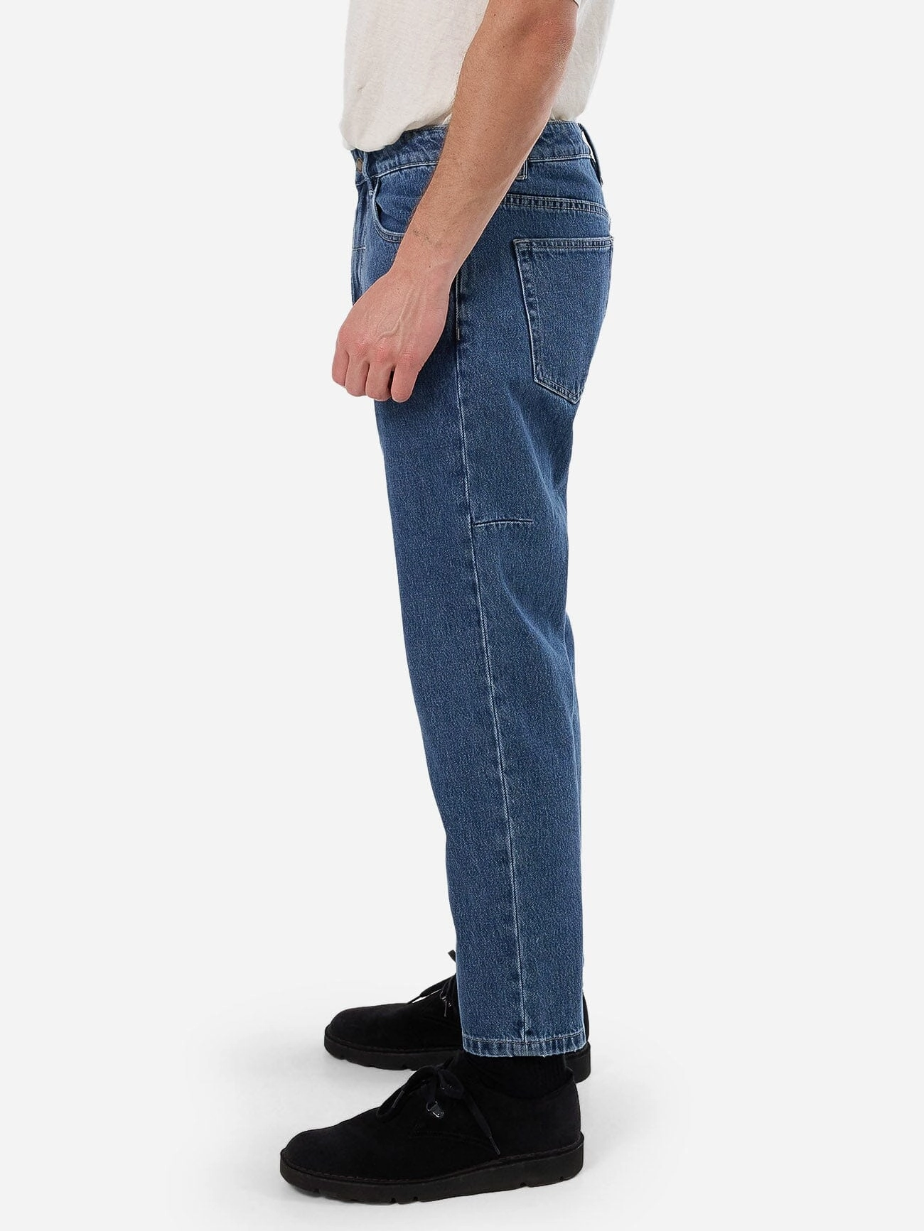 Chopped Straight Cropped Denim Jean - Vintage Rinse Blue