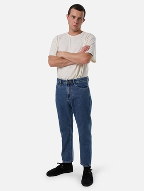Chopped Straight Cropped Denim Jean - Vintage Rinse Blue