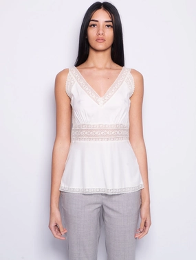 Cream Silk and Lace Blouse