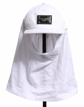 Dolce & Gabbana Cotton DG Logo Plaque Baseball Balaclava Men's Cap