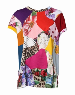 Dolce & Gabbana multi Patchwork Short Sleeve Blouse Women's Top