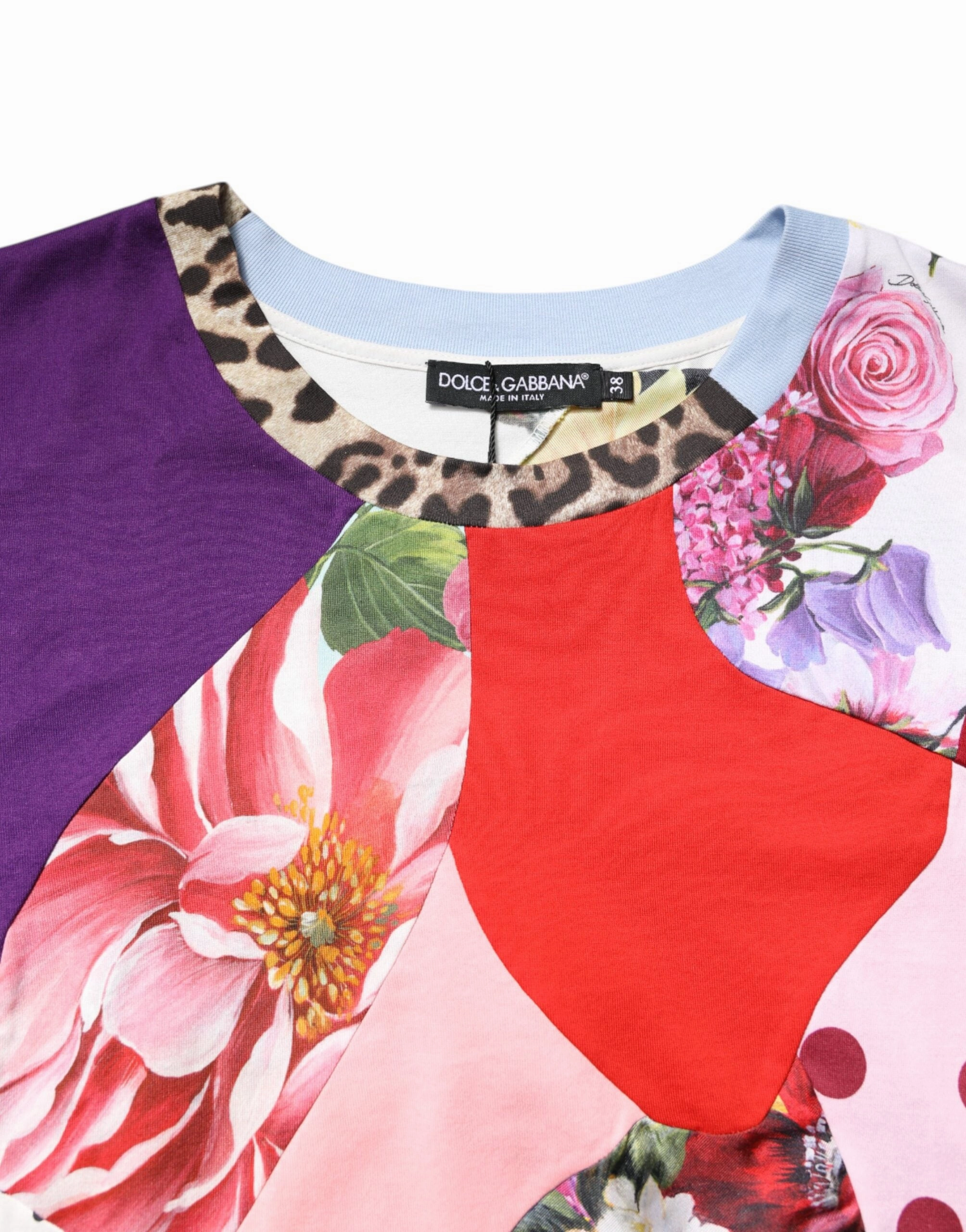 Dolce & Gabbana multi Patchwork Short Sleeve Blouse Women's Top