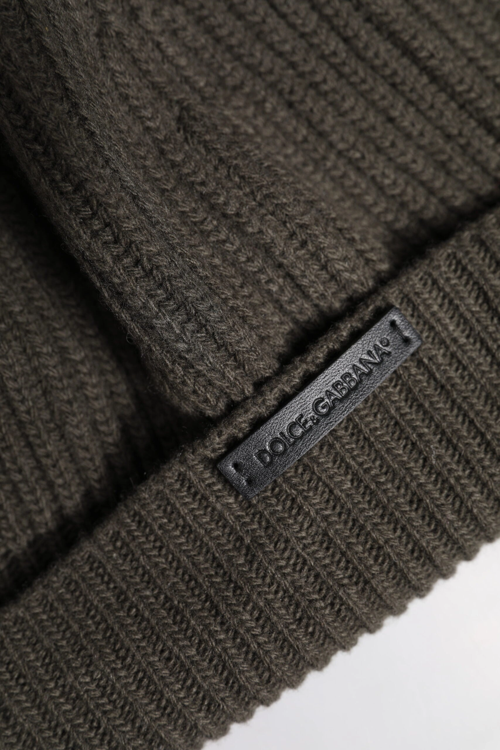 Dolce & Gabbana Wool DG Plaque Knitted Winter Beanie Men's Hat (Pre-Owned)