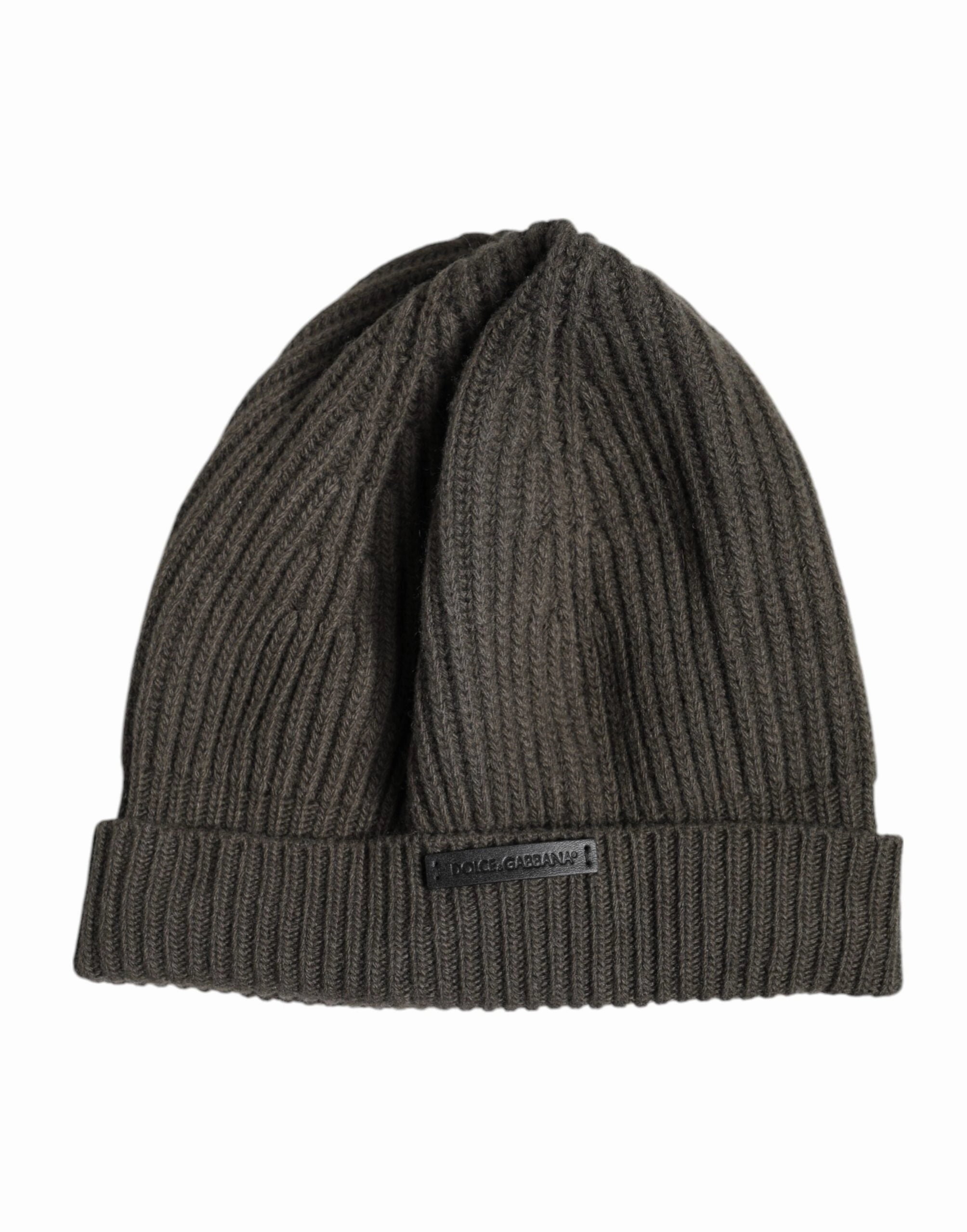 Dolce & Gabbana Wool DG Plaque Knitted Winter Beanie Men's Hat (Pre-Owned)