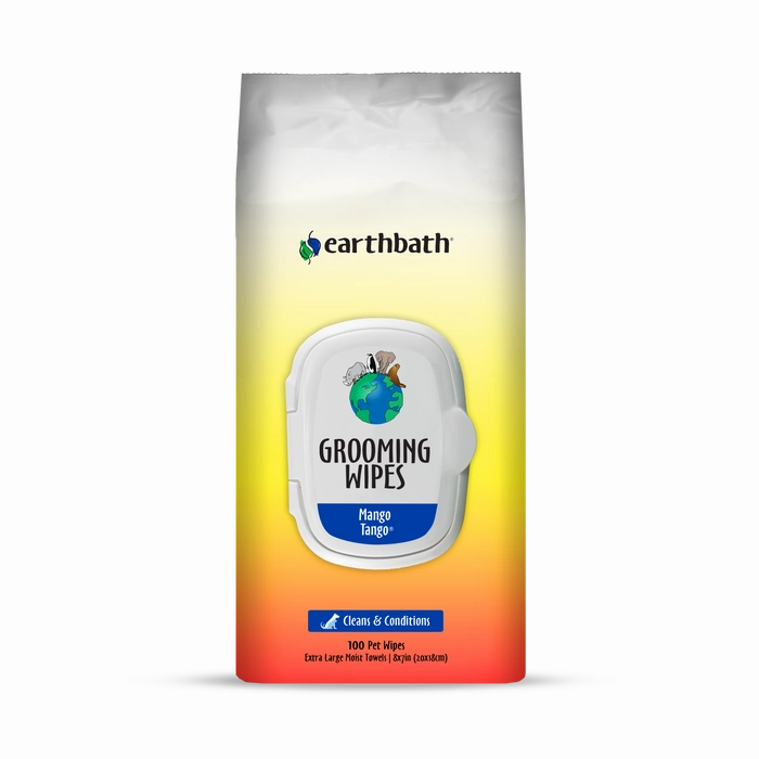 Earthbath Mango Tango Grooming Wipes for Dogs & Cats
