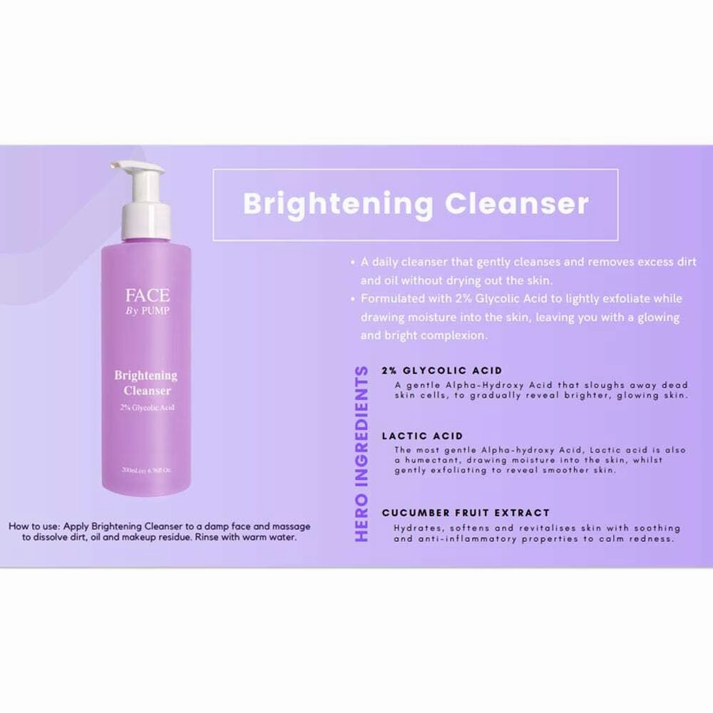 Face By Pump Brightening Cleanser 2% Glycolic Acid 200ml