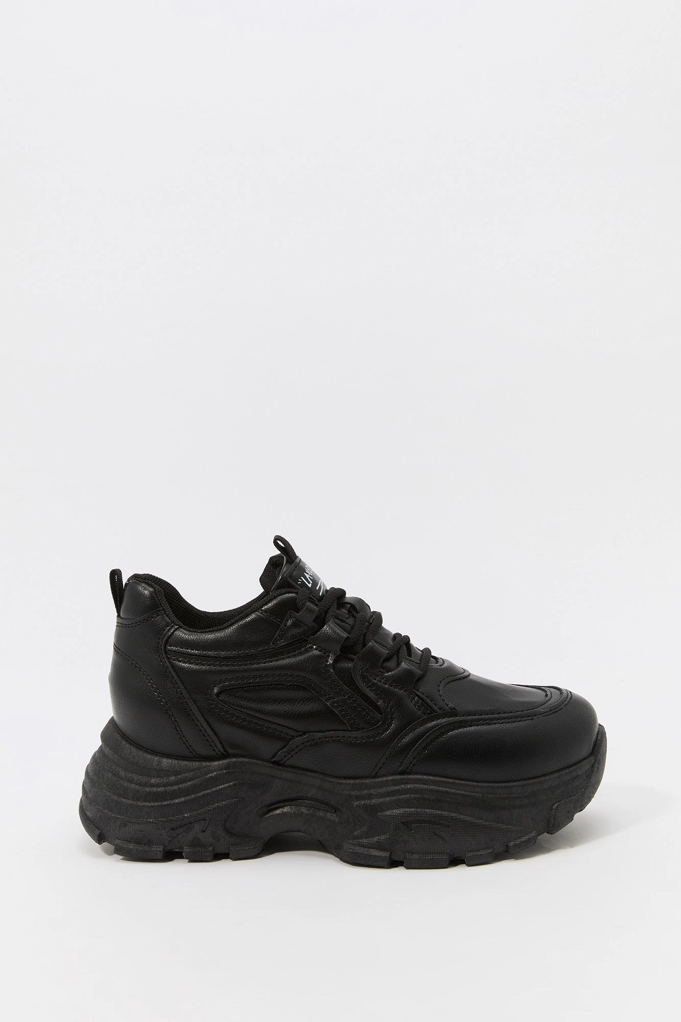 Faux Leather Chunky Platform Sneaker