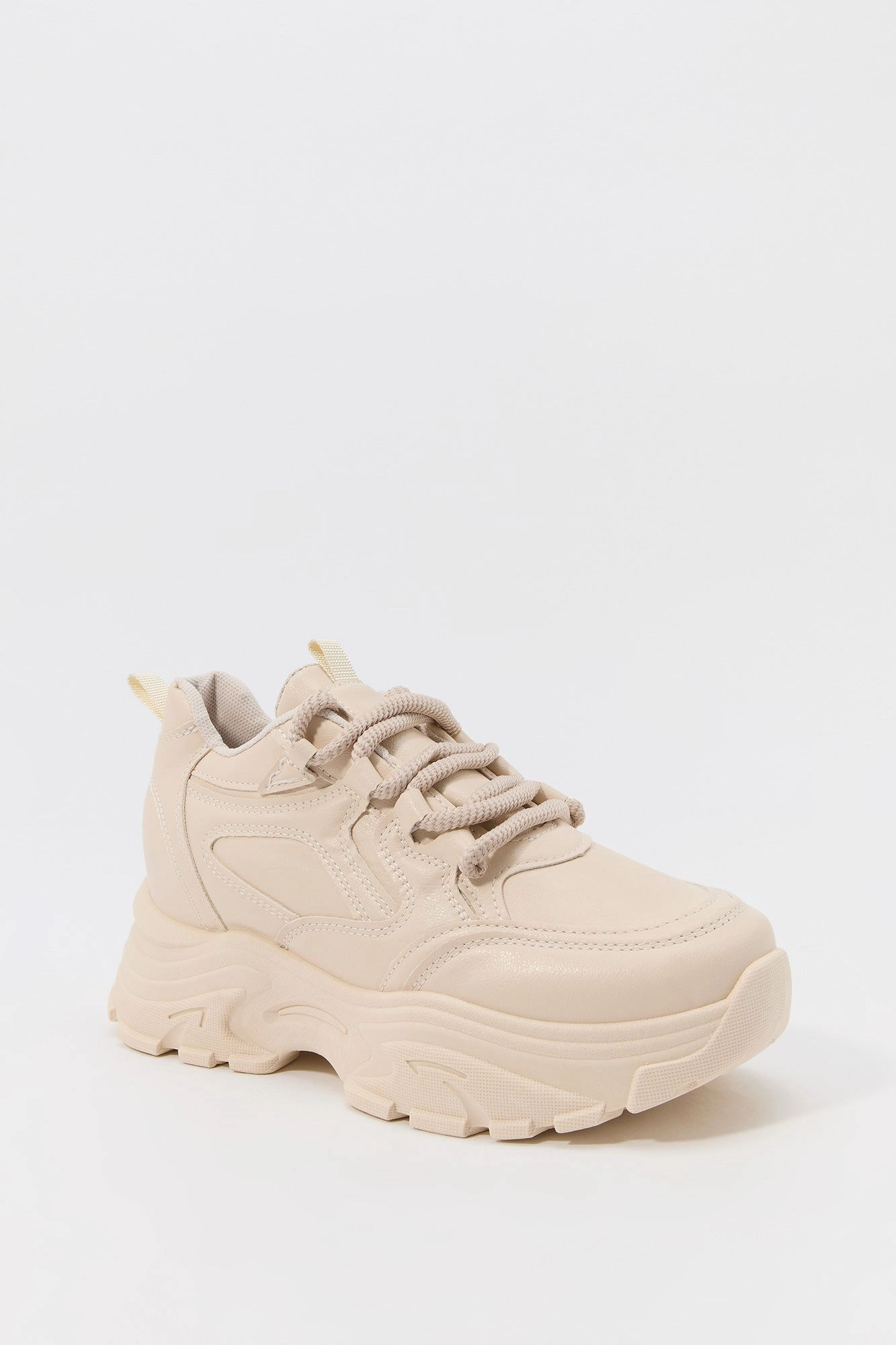 Faux Leather Chunky Platform Sneaker