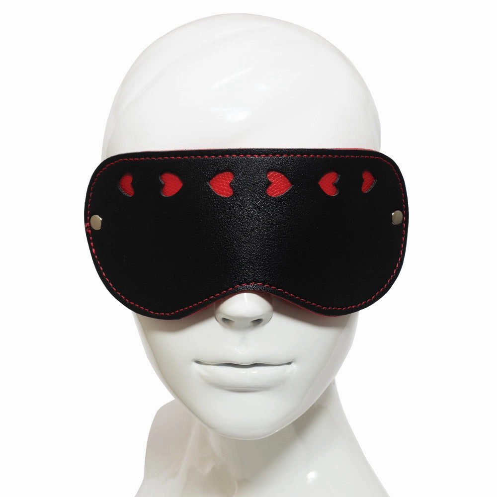Faux Leather Heart Cutout Blindfold Mask