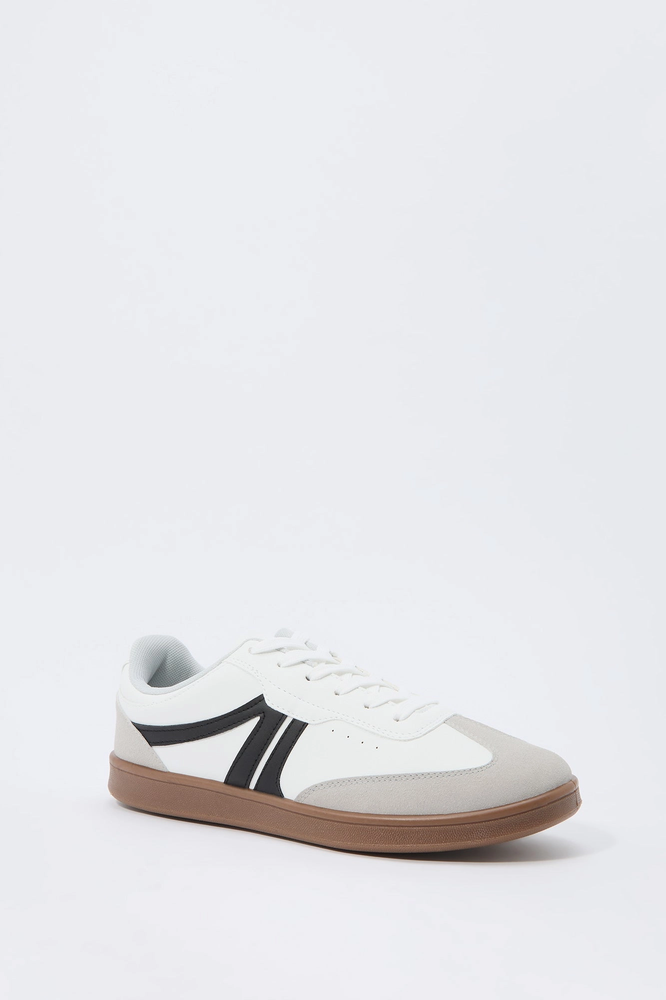 Faux Leather Low Top Retro Sneaker