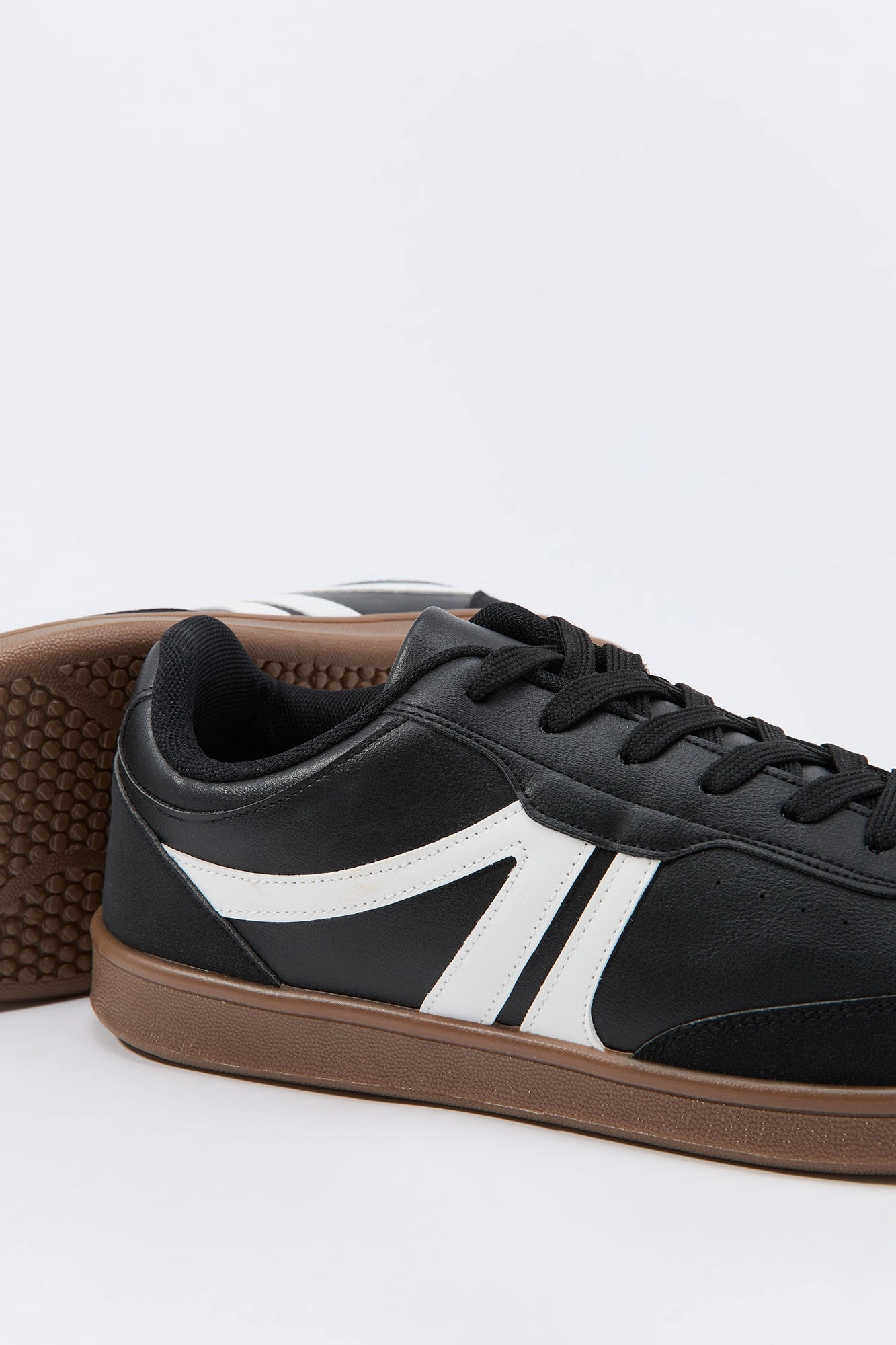 Faux Leather Low Top Retro Sneaker