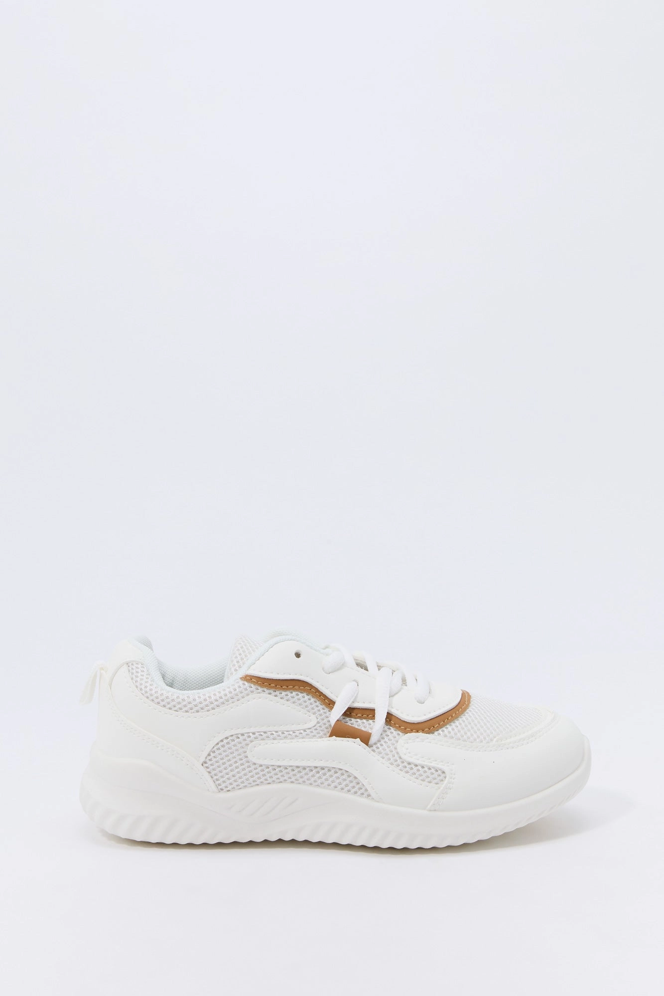 Girls Faux Leather & Mesh Sneaker