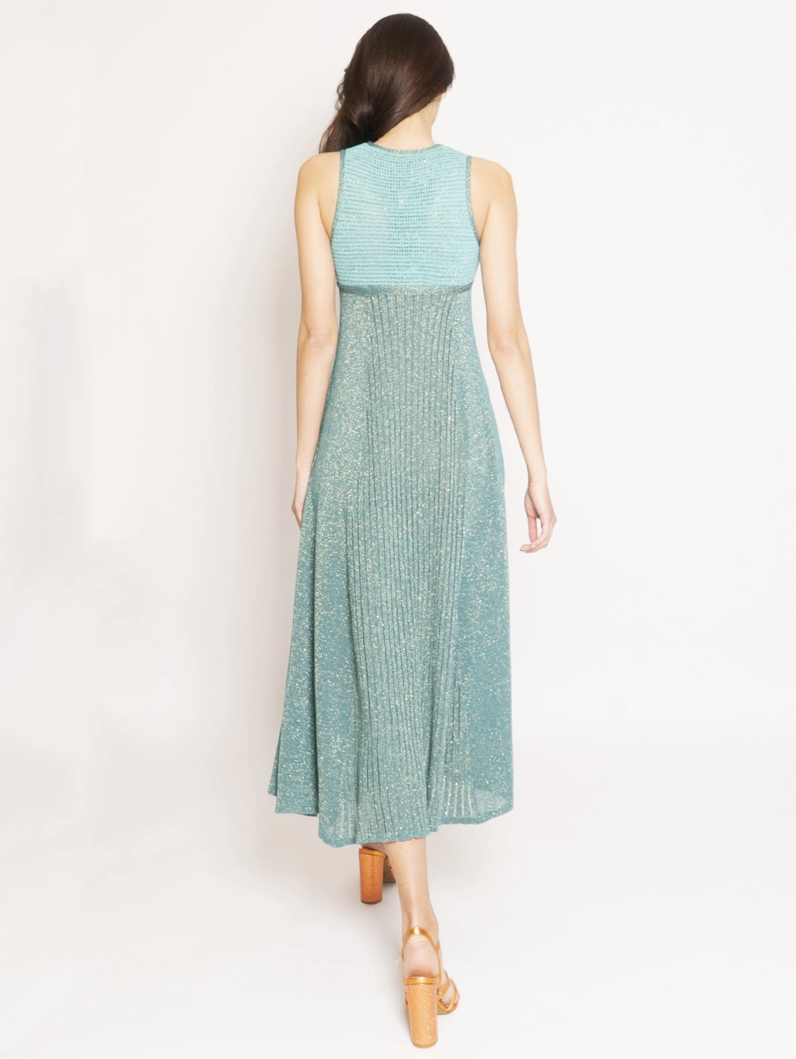Green Lurex Thira Longuette Dress