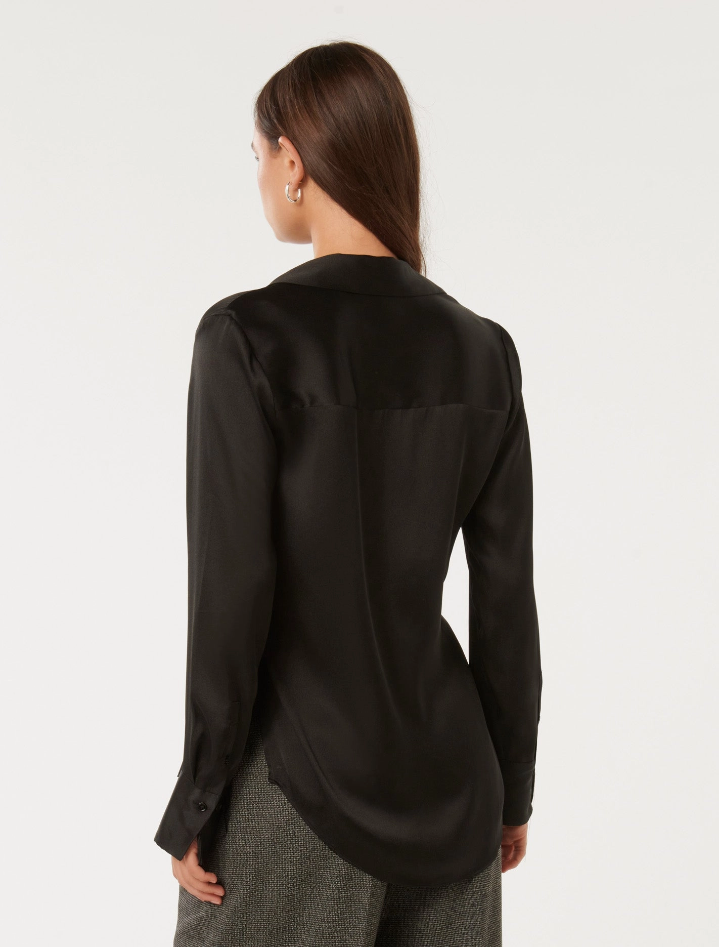 Harvey Notched Neck Satin Shirt