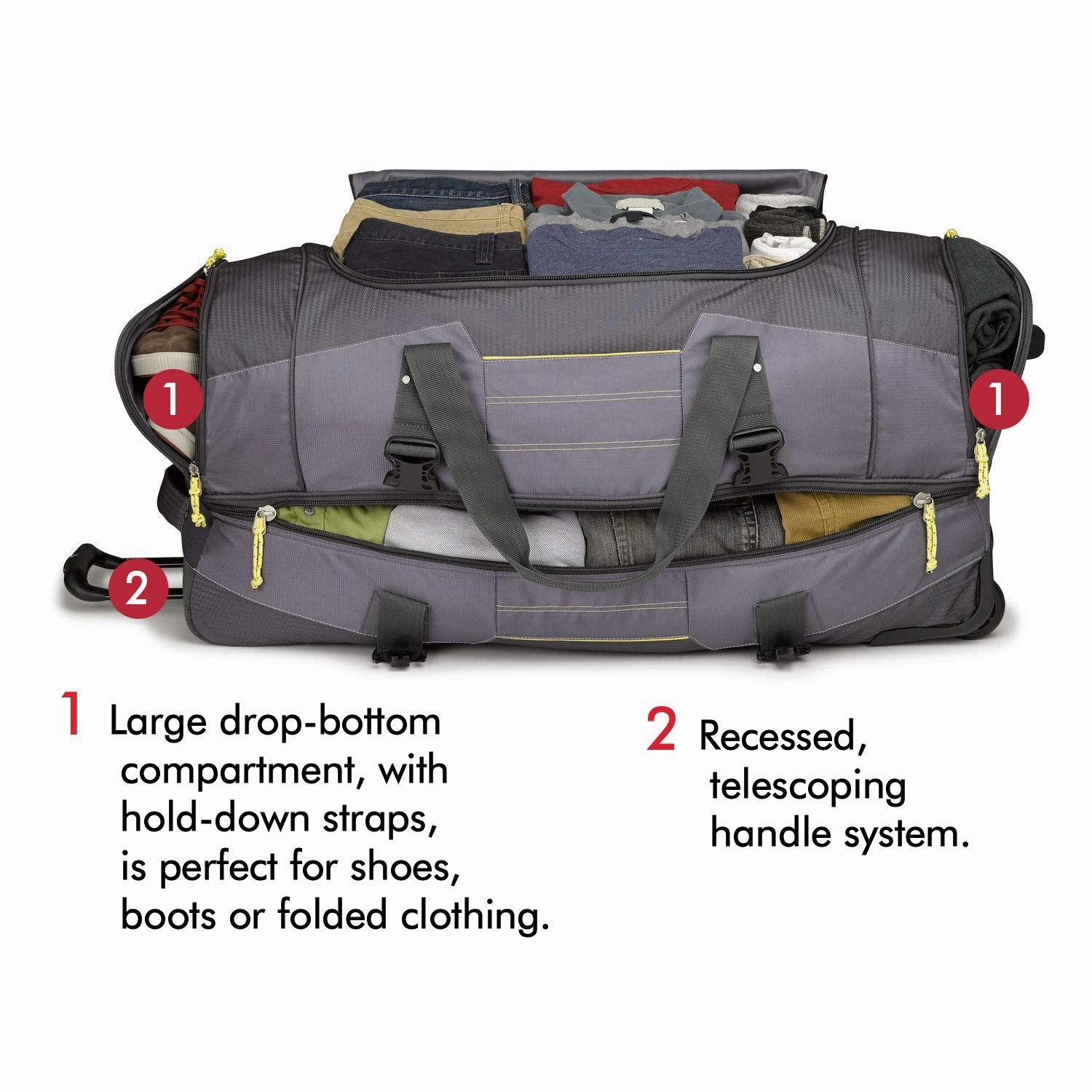 High Sierra Ultimate Access 2.0 Drop Bottom 26" 2-Wheel Wheeled Duffel Bags