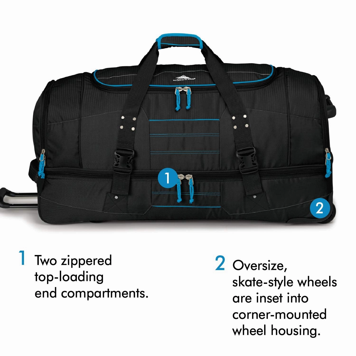 High Sierra Ultimate Access 2.0 Drop Bottom 26" 2-Wheel Wheeled Duffel Bags