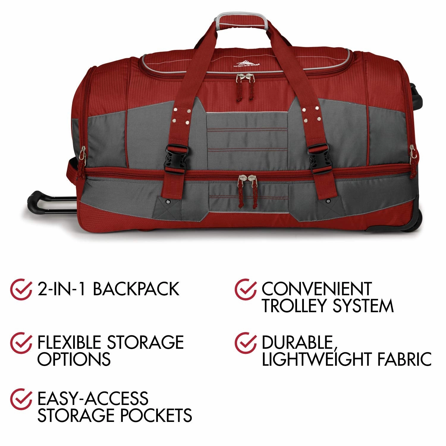 High Sierra Ultimate Access 2.0 Drop Bottom 36" 2-Wheel Wheeled Duffel Bags
