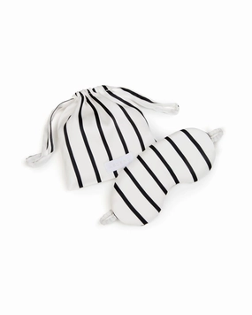 Jet Black Stripe Sleep Mask