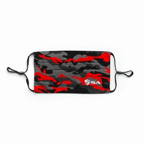 Kids Face Mask in Red Military Camo