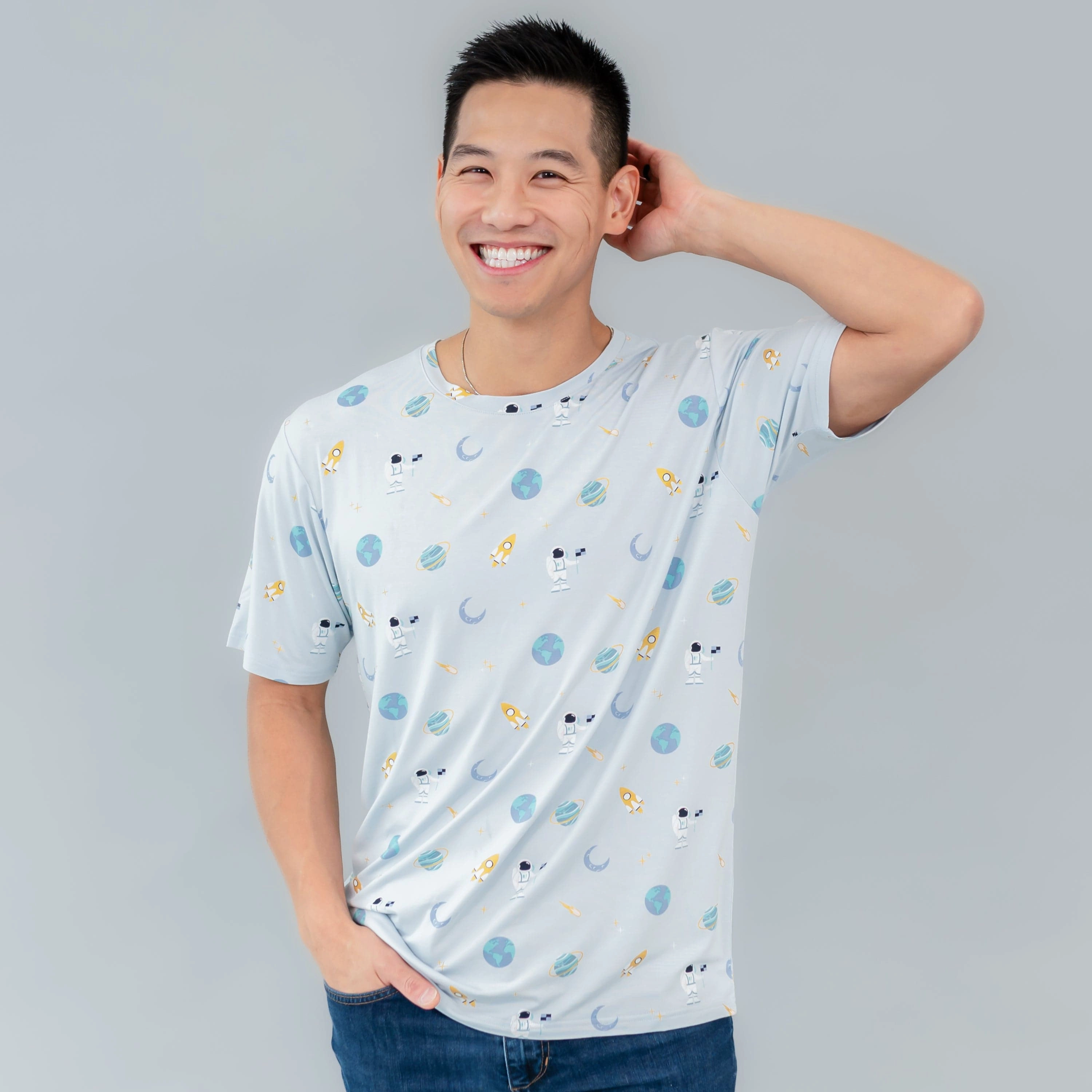 Men's Crew Neck Tee in Ice Space