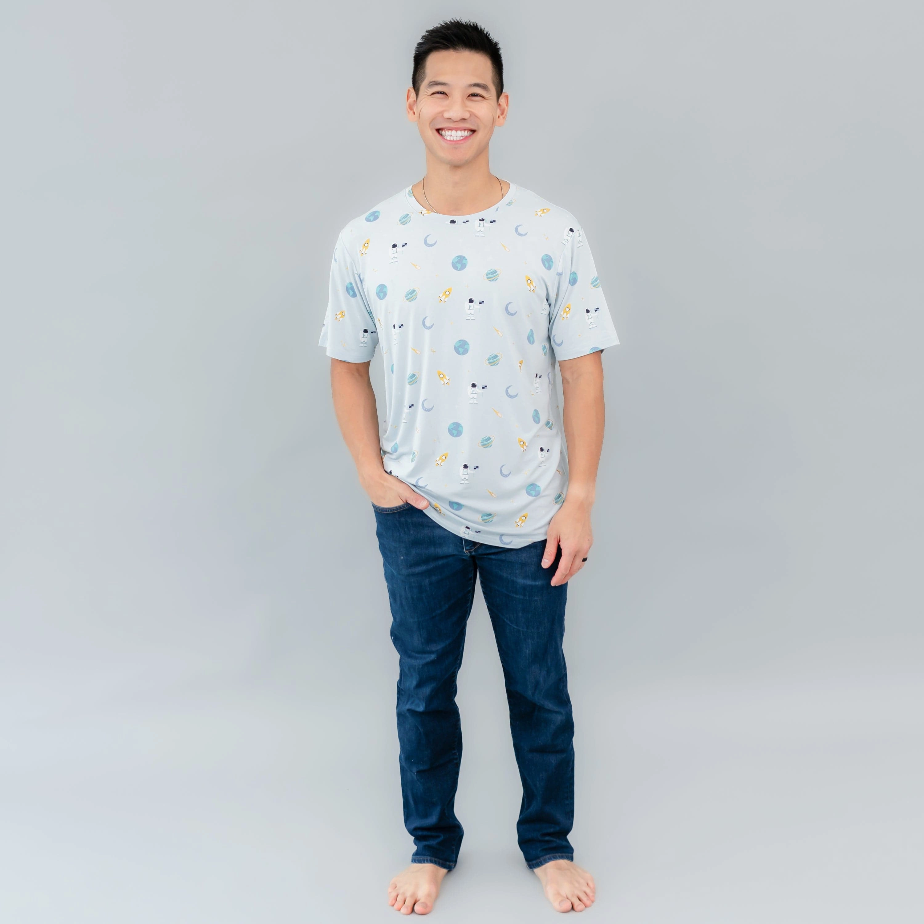Men's Crew Neck Tee in Ice Space