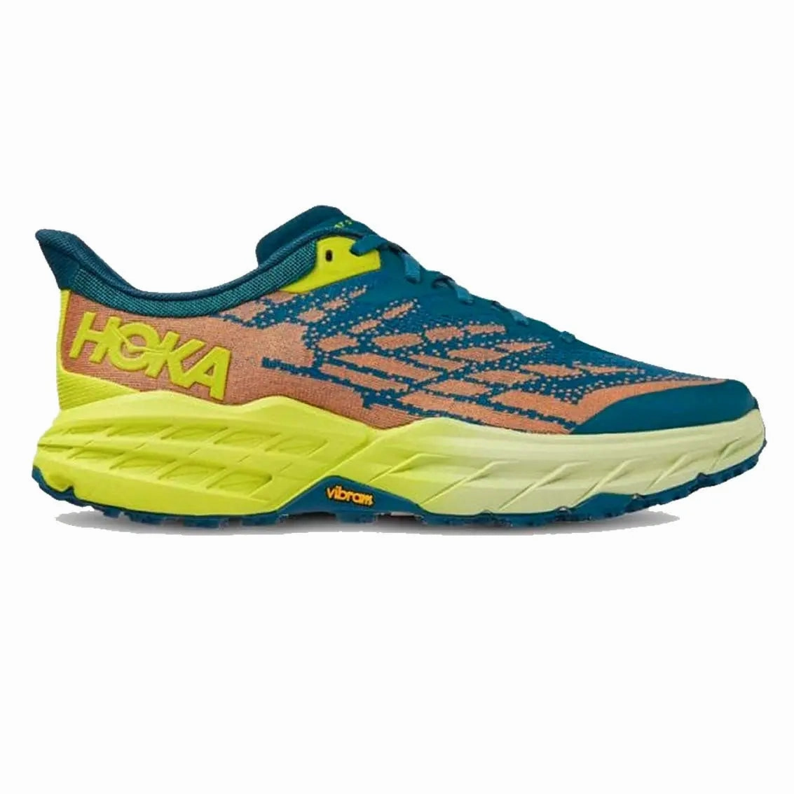 Mens HOKA Speedgoat 5 (Wide) - Blue Coral / Evening Primrose