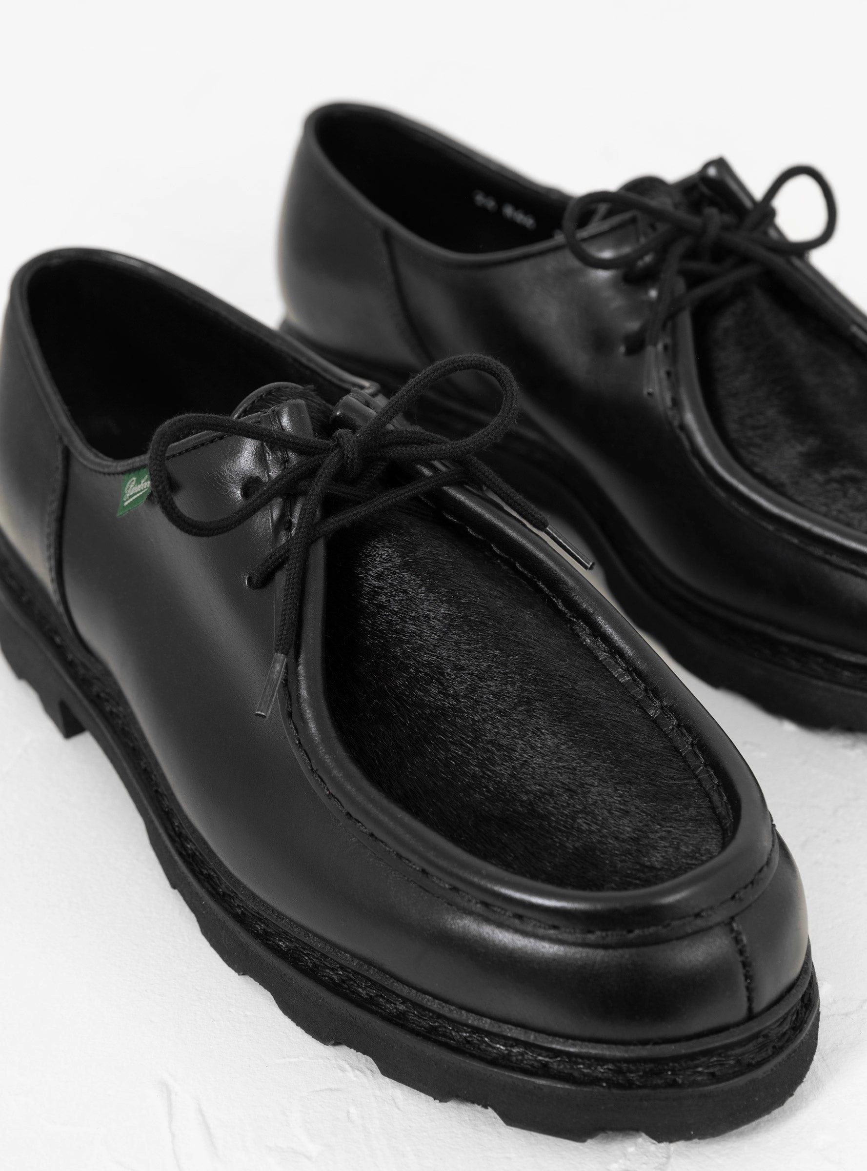 Michael Shoe Black Smooth Leather & Cow Hair