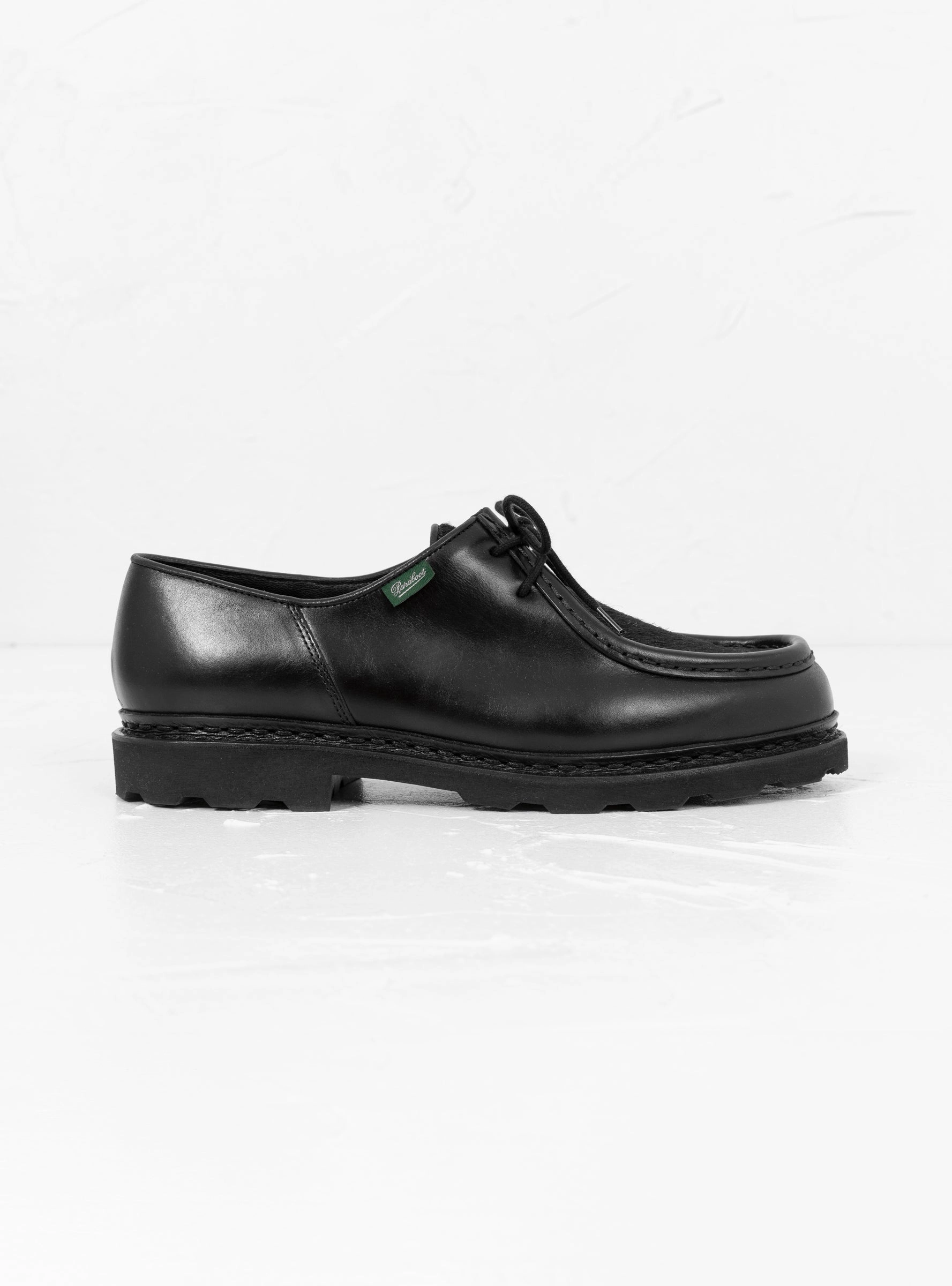 Michael Shoe Black Smooth Leather & Cow Hair