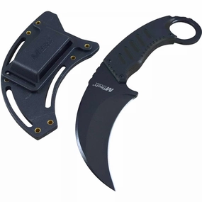 MTech USA Neck Knife - Black Karambit Steel Blade with Nylon Fiber Sheath | MT-665BK