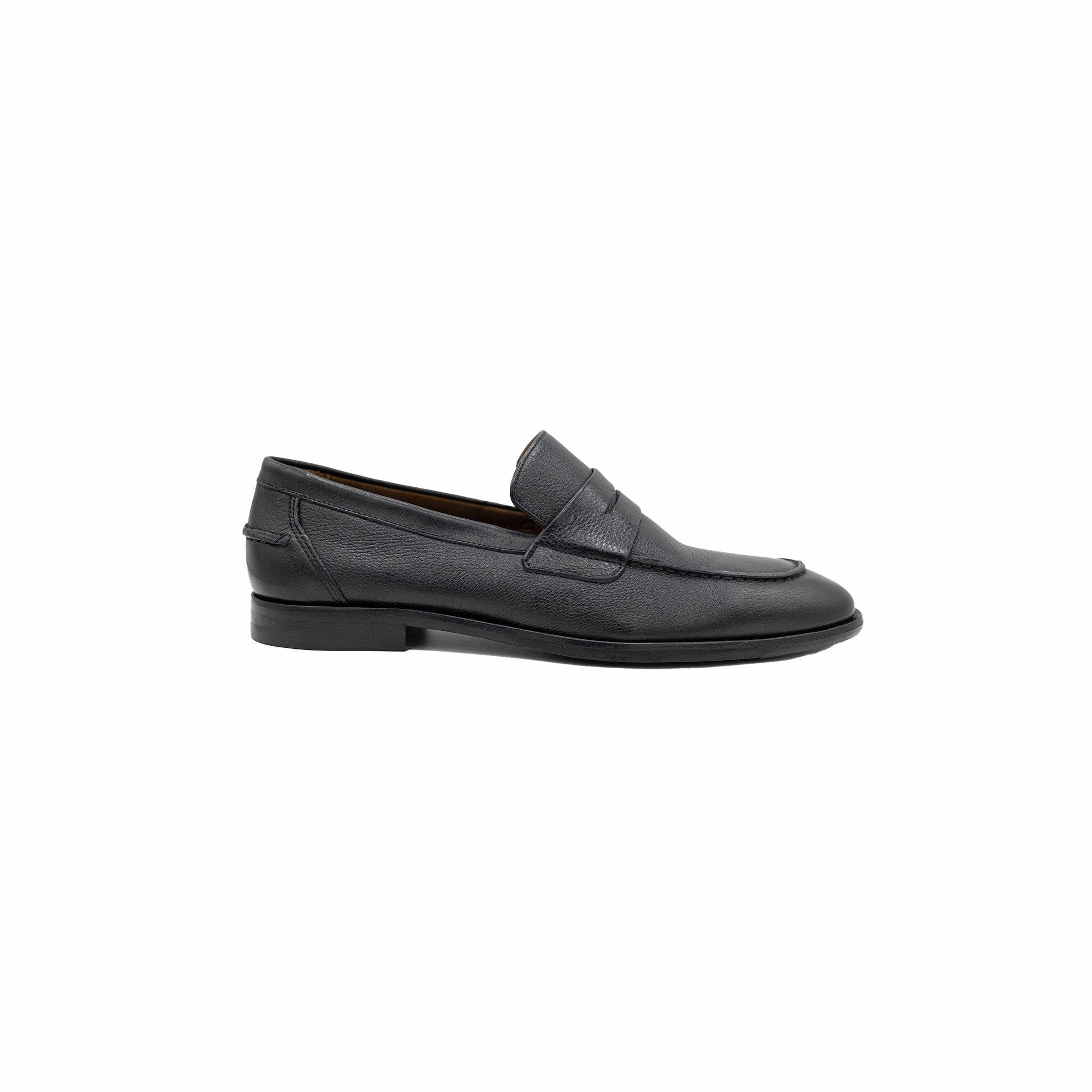 Naples Penny Loafers in Black Leather