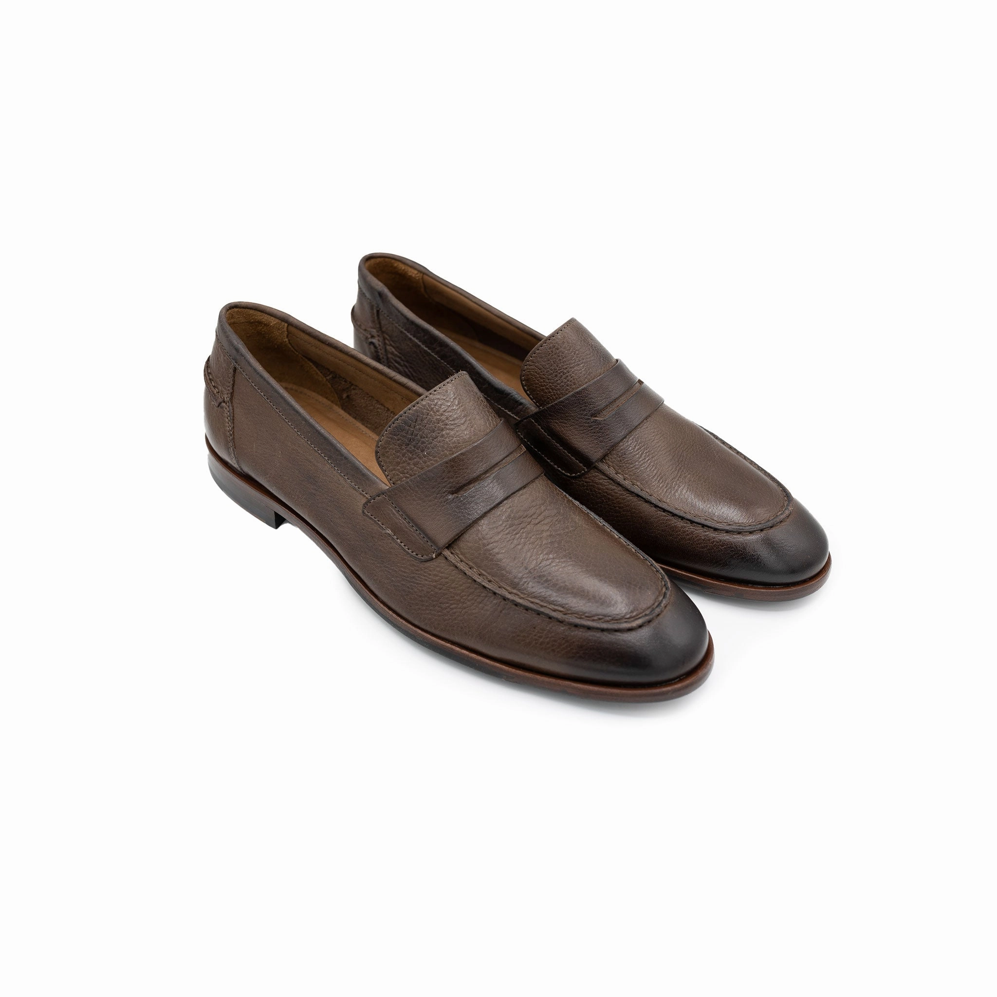 Naples Penny Loafers in Brown Leather