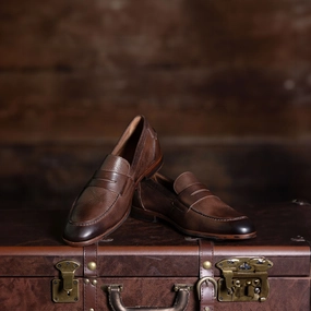Naples Penny Loafers in Brown Leather