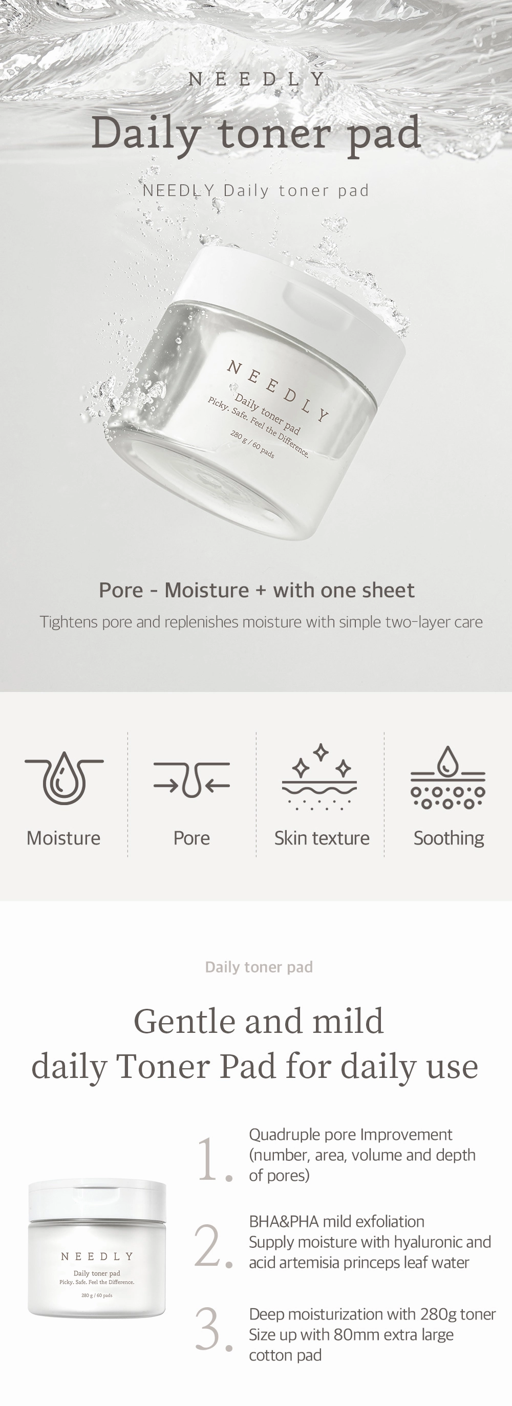 Needly Daily Toner Pad 60 Pads
