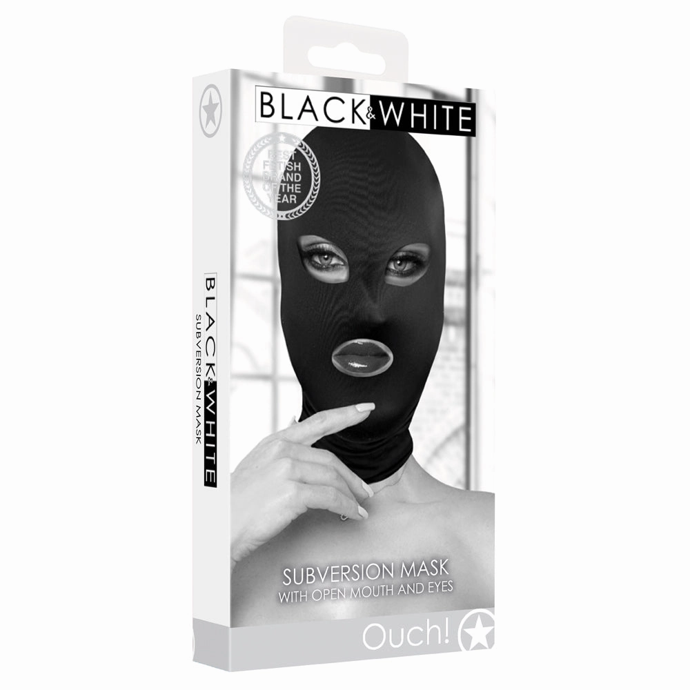 Ouch! Black & White Subversion Mask With Open Eyes & Mouth