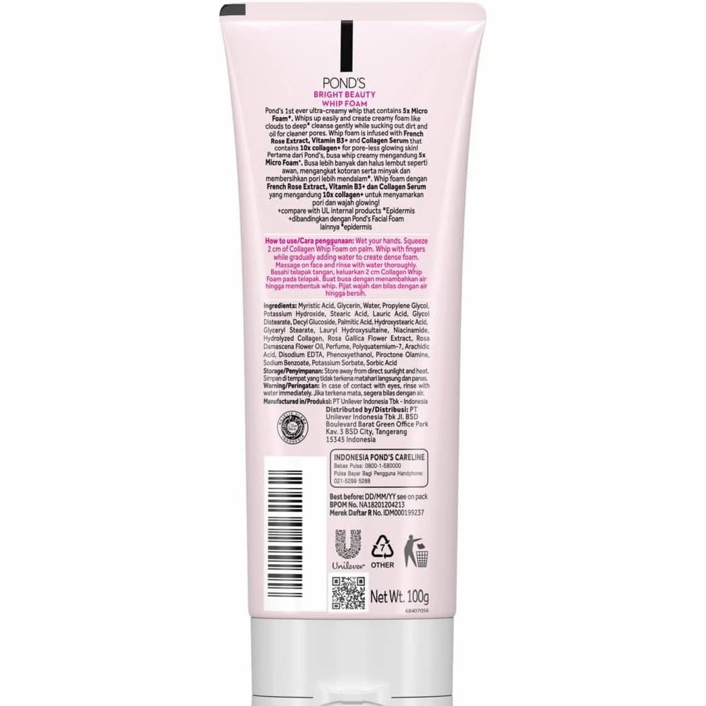 Ponds Bright Beauty Serum Whip Foam 100g