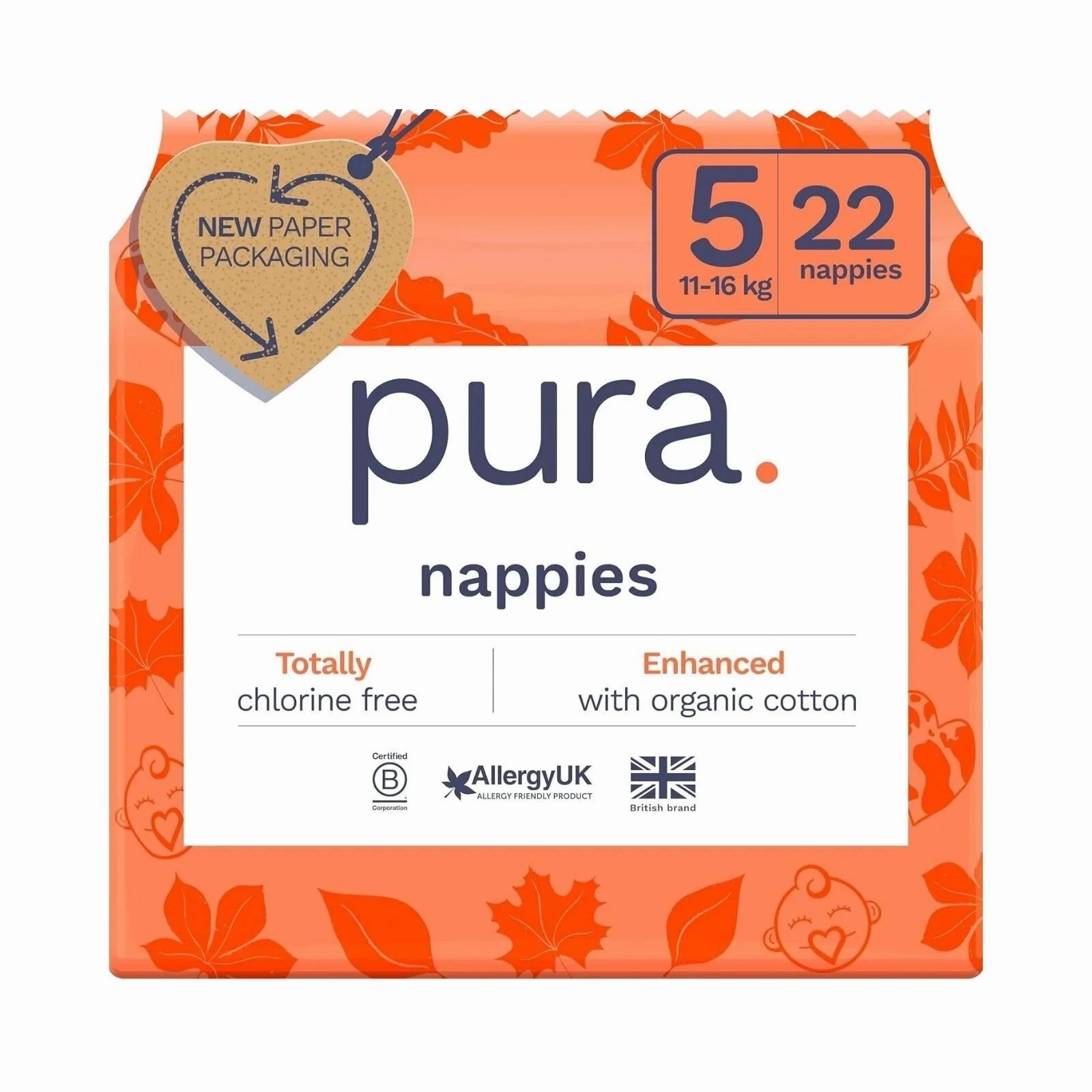 Pura Eco Nappy Size 5 - 22 nappies