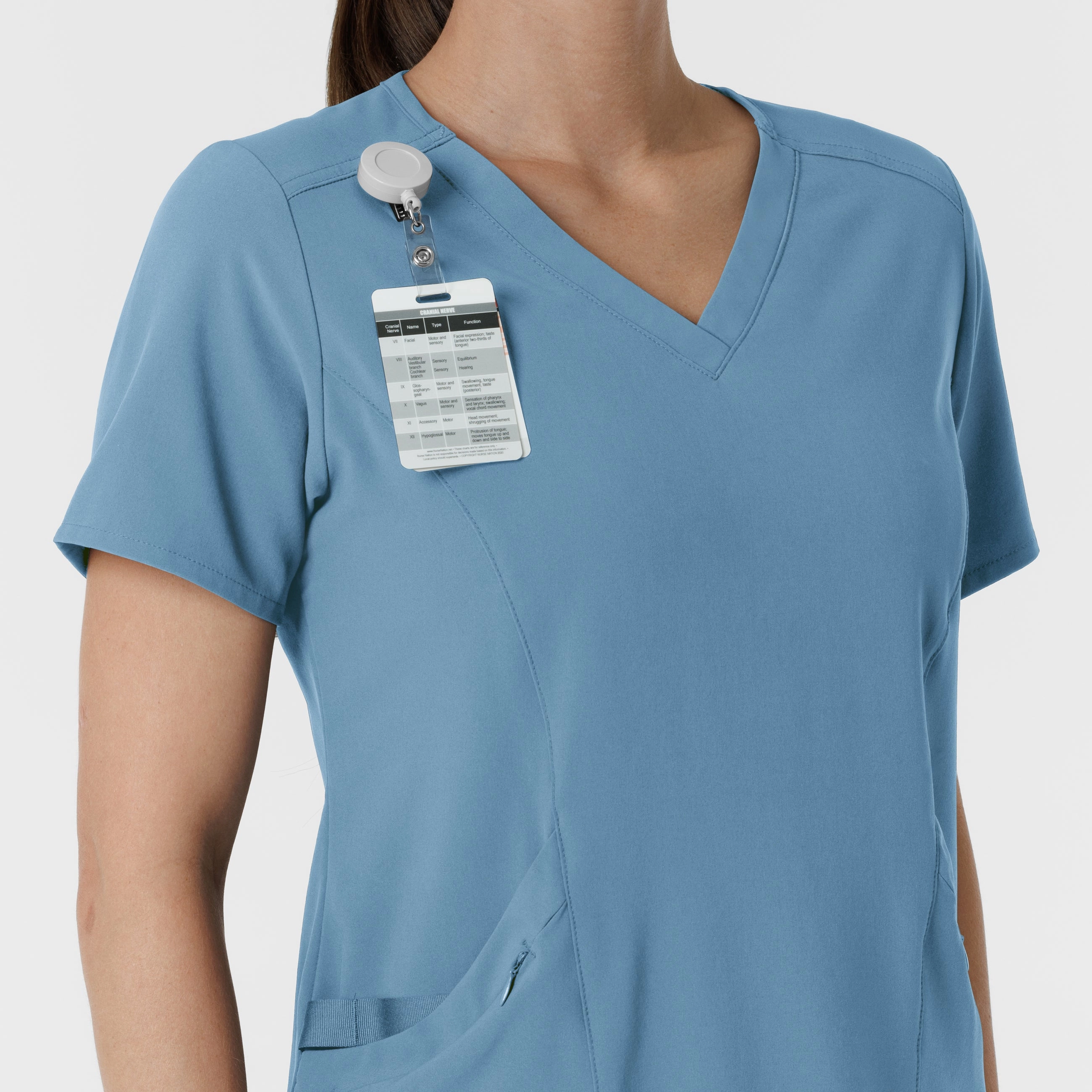 RENEW Women's V-Neck Scrub Top - Pacific Blue
